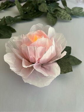 LED Votive cover. Soft Pink Paper Peony Floral Accent. All occasions and gifts.